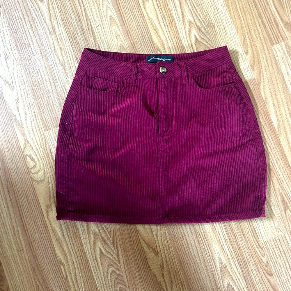 Brand new maroon corduroy skirt!